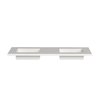 Castello Usa Serenity 72" Solid Surface Vanity Top in White with No Faucet Hole CB-GM-2066-72-NH